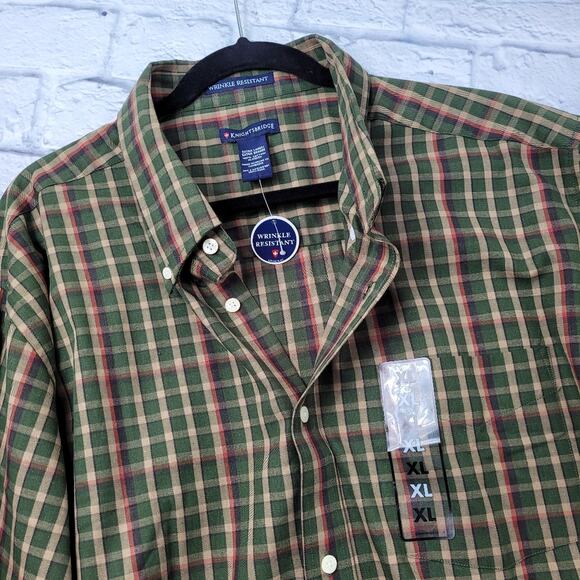 NWT Men's Knightsbridge Wrinkle Resistant Plaid Shirt size XL - Picture 5 of 12
